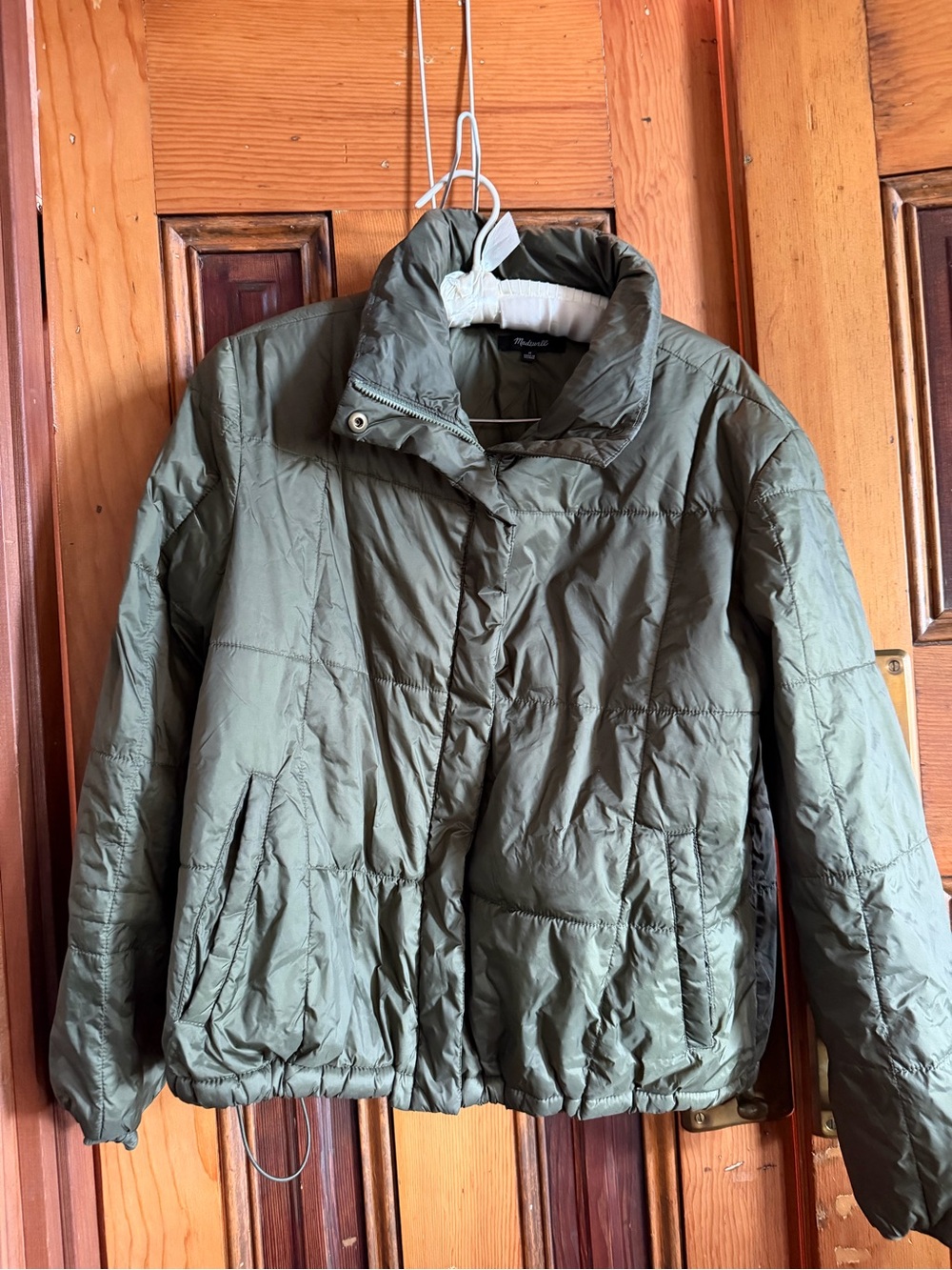 Madewelll Lightweight Olive Green Puffer Packable Jacket